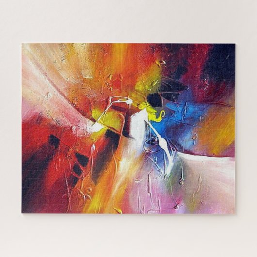 Farbenfrohe Rot-Gelb-Grün Lila Puzzle (Horizontal)