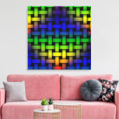 Farbenfrohe Rot Grün Blau Diamant Weave Art Leinwanddruck (Insitu (Wohnzimmer))