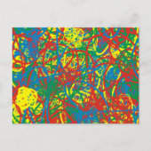 Farbenfrohe Rot-Grün-Gelbe Schriften Abstrakt Postkarte (Vorderseite)