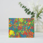 Farbenfrohe Rot-Grün-Gelbe Schriften Abstrakt Postkarte (Stehend Vorderseite)