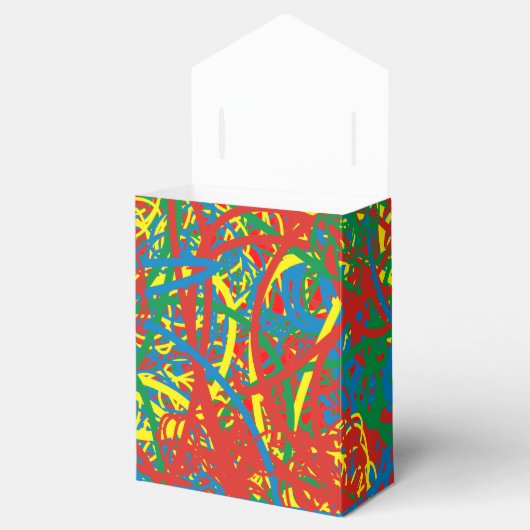 Farbenfrohe Rot-Grün-Gelbe Schriftzüge Crayon Geschenkschachtel (Geöffnet)
