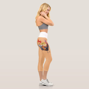 Farbenfrohe Rot Orange Realistische Roostermalerei Capri Leggings