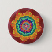 Farbenfrohe Rot-, Orange- und Grüne Fraktal Button (Vorderseite)