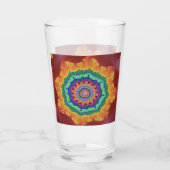 Farbenfrohe Rot-, Orange- und Grüne Fraktal Glas (Rückseite)