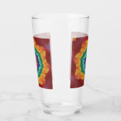 Farbenfrohe Rot-, Orange- und Grüne Fraktal Glas (Links)