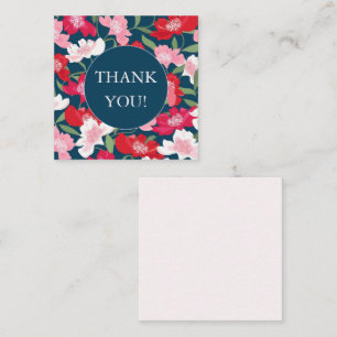 Farbenfrohe Rot Pink Florale Blau Blush Dankeschön Begleitkarte