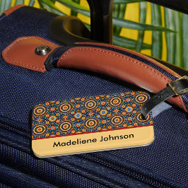 Farbenfrohe rote blaue Tribal Circles Geometrie Gepäckanhänger