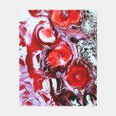 Farbenfrohe rote Blume Digitales Abstraktes Bild Fleecedecke (Vorderseite)