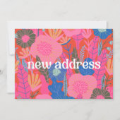 Farbenfrohe Rote Blüte Wir bewegten uns neue Zuhau Ankündigung (Vorderseite)