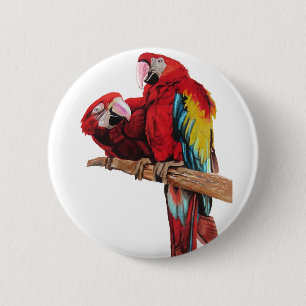 Farbenfrohe rote Farbe Wasserfarben Malerei Design Button