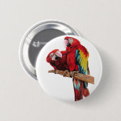 Farbenfrohe rote Farbe Wasserfarben Malerei Design Button (Vorne & Hinten)