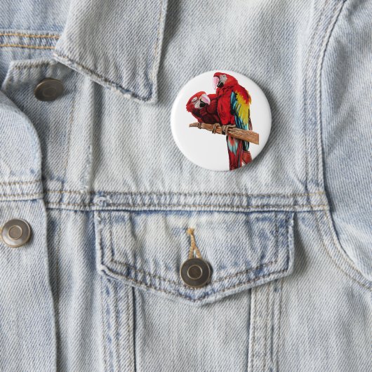 Farbenfrohe rote Farbe Wasserfarben Malerei Design Button (Beispiel)