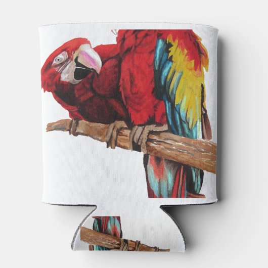 Farbenfrohe rote Farbe Wasserfarben Malerei Design Dosenkühler (Rückseite)