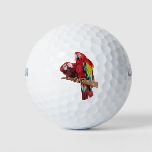 Farbenfrohe rote Farbe Wasserfarben Malerei Design Golfball (Vorderseite)