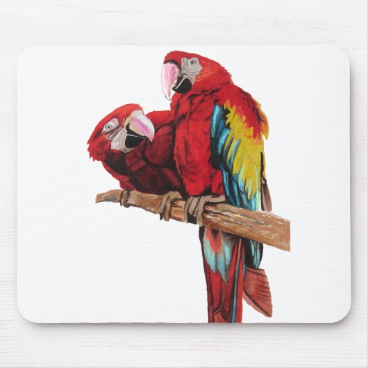 Farbenfrohe rote Farbe Wasserfarben Malerei Design Mousepad (Vorne)