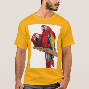Farbenfrohe rote Farbe Wasserfarben Malerei Design T-Shirt