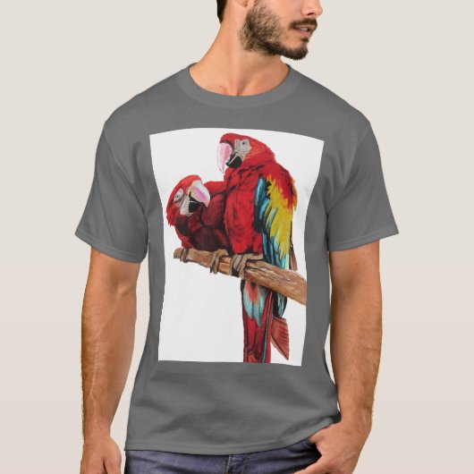 Farbenfrohe rote Farbe Wasserfarben Malerei Design T-Shirt (Vorderseite)