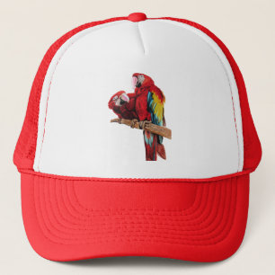Farbenfrohe rote Farbe Wasserfarben Malerei Design Truckerkappe