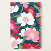 Farbenfrohe Rote Feminine Blumenfirma Business Planer (Rückseite)