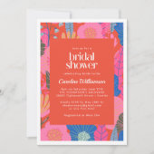 Farbenfrohe Rote Flora Stilvolles Brautparty Einladung (Vorderseite)