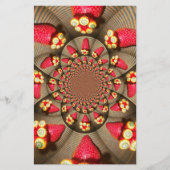 Farbenfrohe Rote Freude: Strawberry Kaleidoskop Ku Briefpapier (Vorderseite)