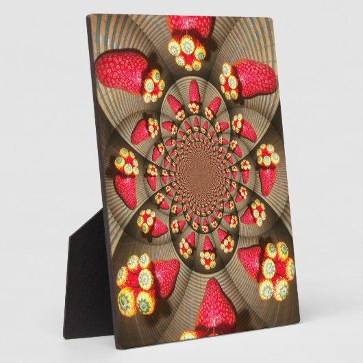 Farbenfrohe Rote Freude: Strawberry Kaleidoskop Ku Fotoplatte (Seite)