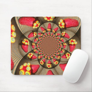 Farbenfrohe Rote Freude: Strawberry Kaleidoskop Ku Mousepad