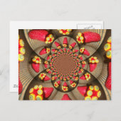 Farbenfrohe Rote Freude: Strawberry Kaleidoskop Ku Postkarte (Vorne/Hinten)