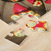 Farbenfrohe Rote Freude: Strawberry Kaleidoskop Ku Puzzle (Seite)