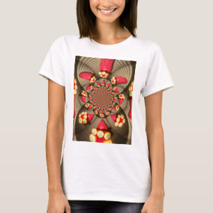 Farbenfrohe Rote Freude: Strawberry Kaleidoskop Ku T-Shirt