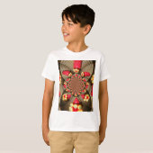 Farbenfrohe Rote Freude: Strawberry Kaleidoskop Ku T-Shirt (Vorne ganz)