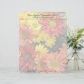 farbenfrohe rote, gelbe und orangefarbene Blume Briefkopf (Stehend Vorderseite)