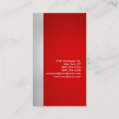 Farbenfrohe rote Grau Moderne vertikale Visitenkar Visitenkarte (Rückseite)