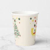 Farbenfrohe rote grüne Feier Moderne frohe Weihnac Pappbecher (Rechts)