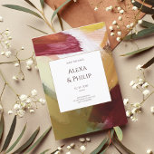 Farbenfrohe Rote Grüne Hand Malte Abstrakte Kunst Einladung