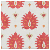 Farbenfrohe rote Kat-Stammmuster Stoff (Nahaufnahme)