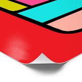 Farbenfrohe rote Lehrerin Cartoon Stift Poster (Ecke)