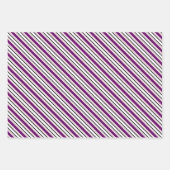 Farbenfrohe rote Lila-blaue Streifenmuster Geschenkpapier Set (Vorderseite 3)