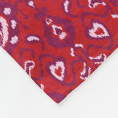 Farbenfrohe rote und lila Kat-Stammmuster Fleecedecke (Ecke)