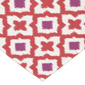 Farbenfrohe rote und lila Kat-Stammmuster Kurzer Tischläufer (Ecke)