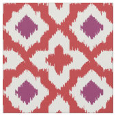 Farbenfrohe rote und lila Tribal-Muster Stoff (Nahaufnahme)