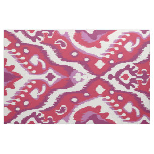 Farbenfrohe rote und lila Tribal-Muster Stoff