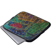Farbenfrohe Rotes Herz Mosaik Laptopschutzhülle (Vorne Knopf)
