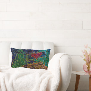 Farbenfrohe Rotes Herz Mosaik Lendenkissen