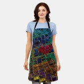 Farbenfrohe Rotes Herz Mosaik Schürze (Getragen)