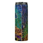 Farbenfrohe Rotes Herz Mosaik Thermosbecher (Rückseite)