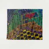 Farbenfrohe Rotes Herz Mosaik Wandteppich (Vorderseite (Horizontal))