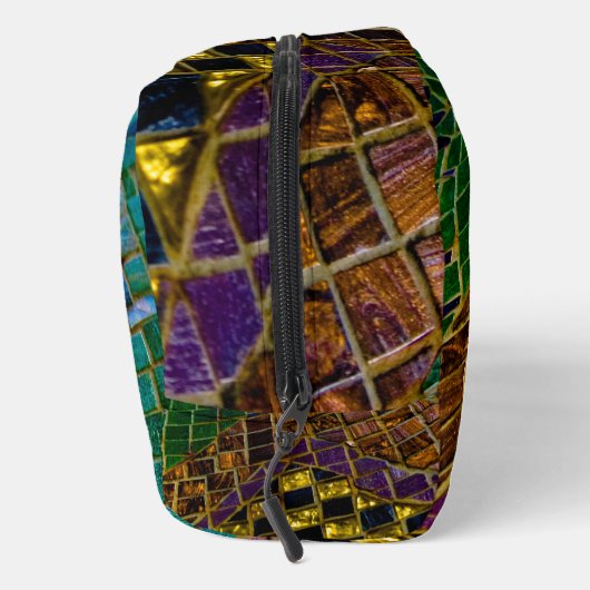 Farbenfrohe Rotes Herz Mosaik Waschbeutel (Rechts)