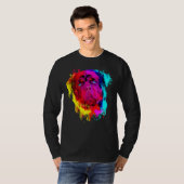 Farbenfrohe Rottweiler Handgemälde T-Shirt (Vorne ganz)