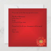 Farbenfrohe Royal Red Blume Yellow Gold Bob 2 Einladung (Rückseite)